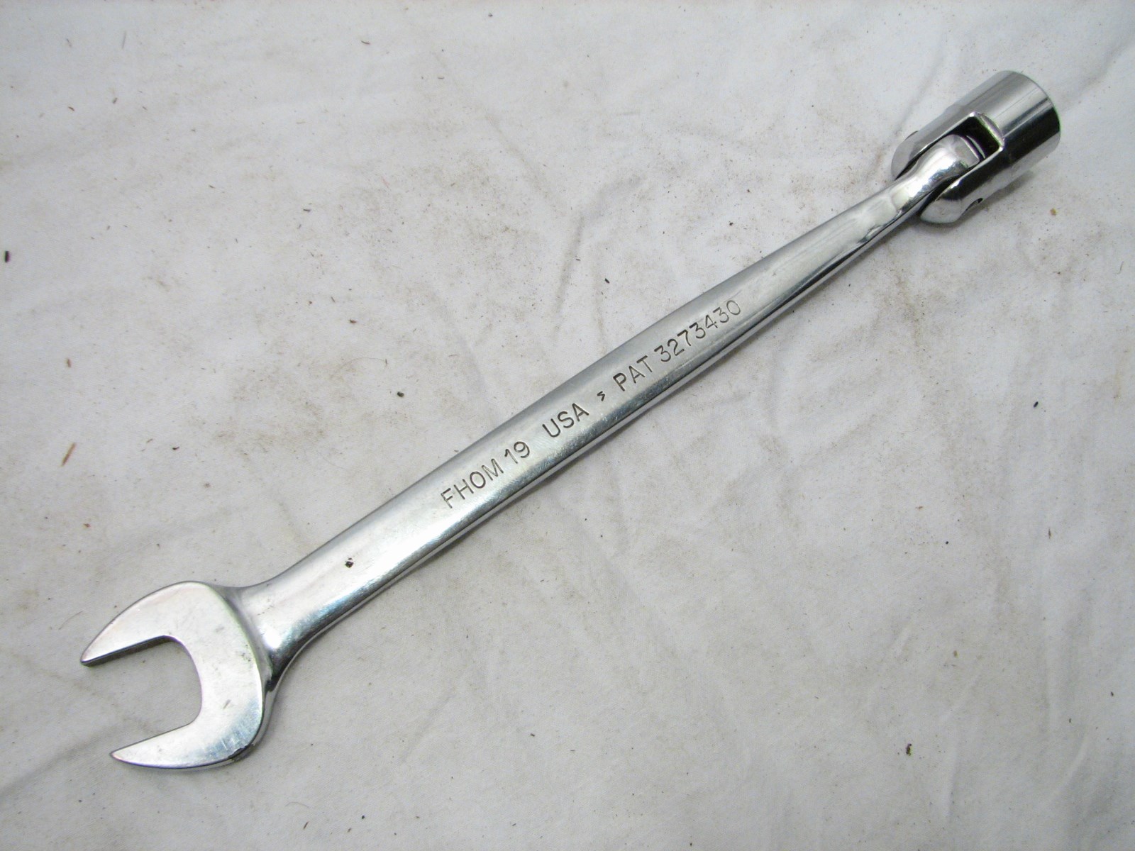 SnapOn FHOM 12Point 19mm Flex Head/Open End Combination Socket Wrench